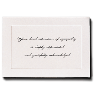 Acknowledgement Card No. 122 - National Funeral Supplies